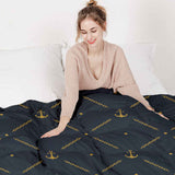 Set di biancheria da letto con coperte terapeutiche blu con ancora