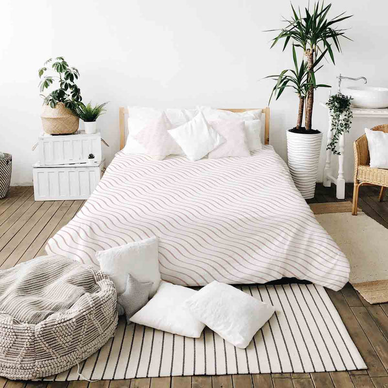 Coperta terapeutica originale - Rivestimento in cotone rosa a onde
