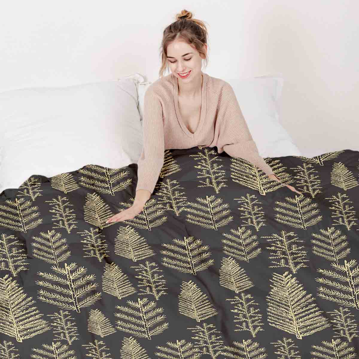 Coperta terapeutica originale - Rivestimento in cotone con motivo boschivo
