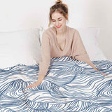 Set di biancheria da letto con coperte terapeutiche onde in blu