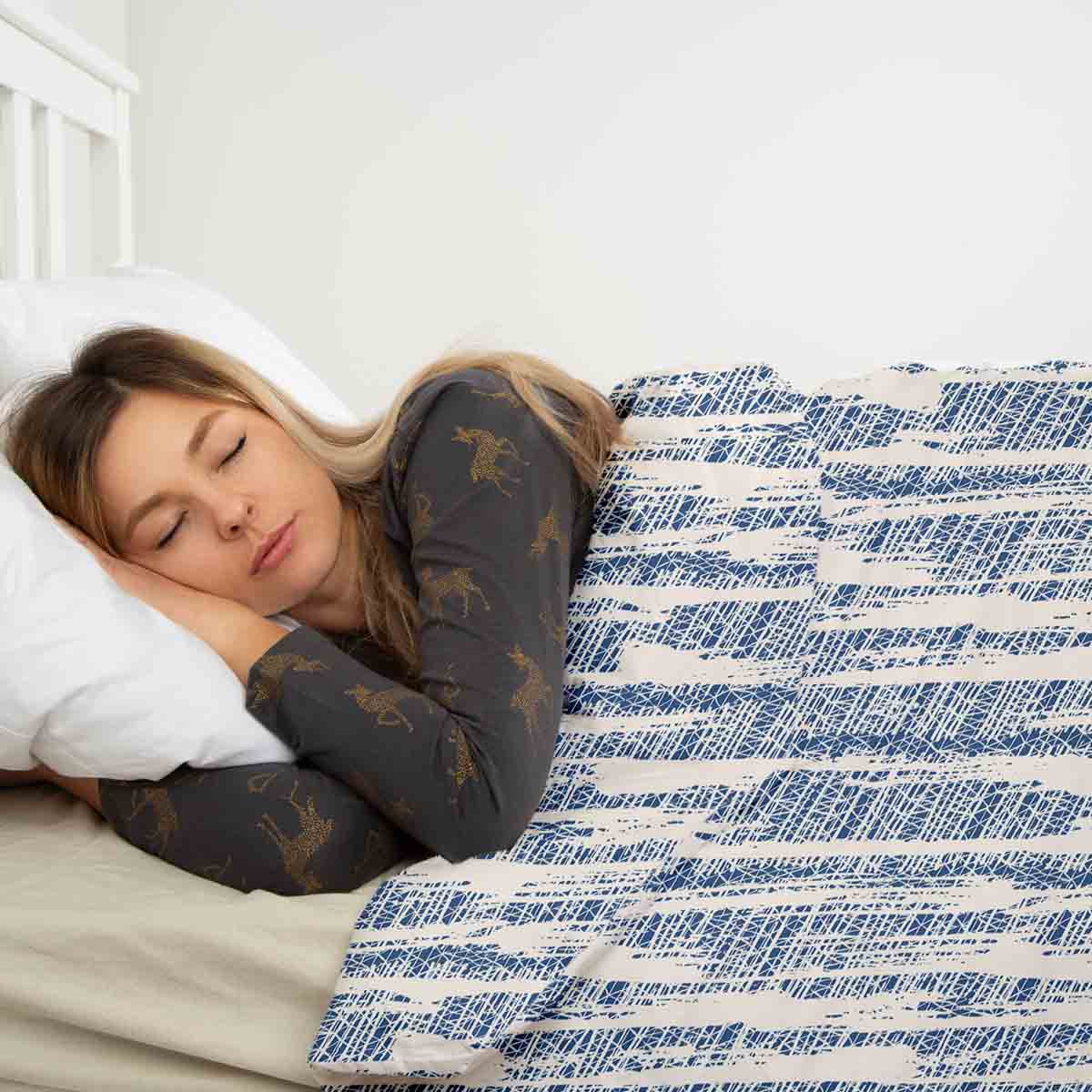 Coperta terapeutica originale - Rivestimento in cotone con motivo blu