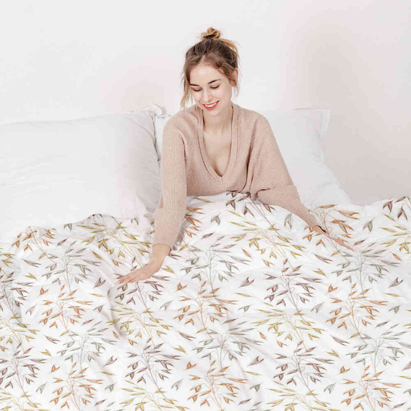 Coperta terapeutica originale - Rivestimento in cotone con delicati rami colorati