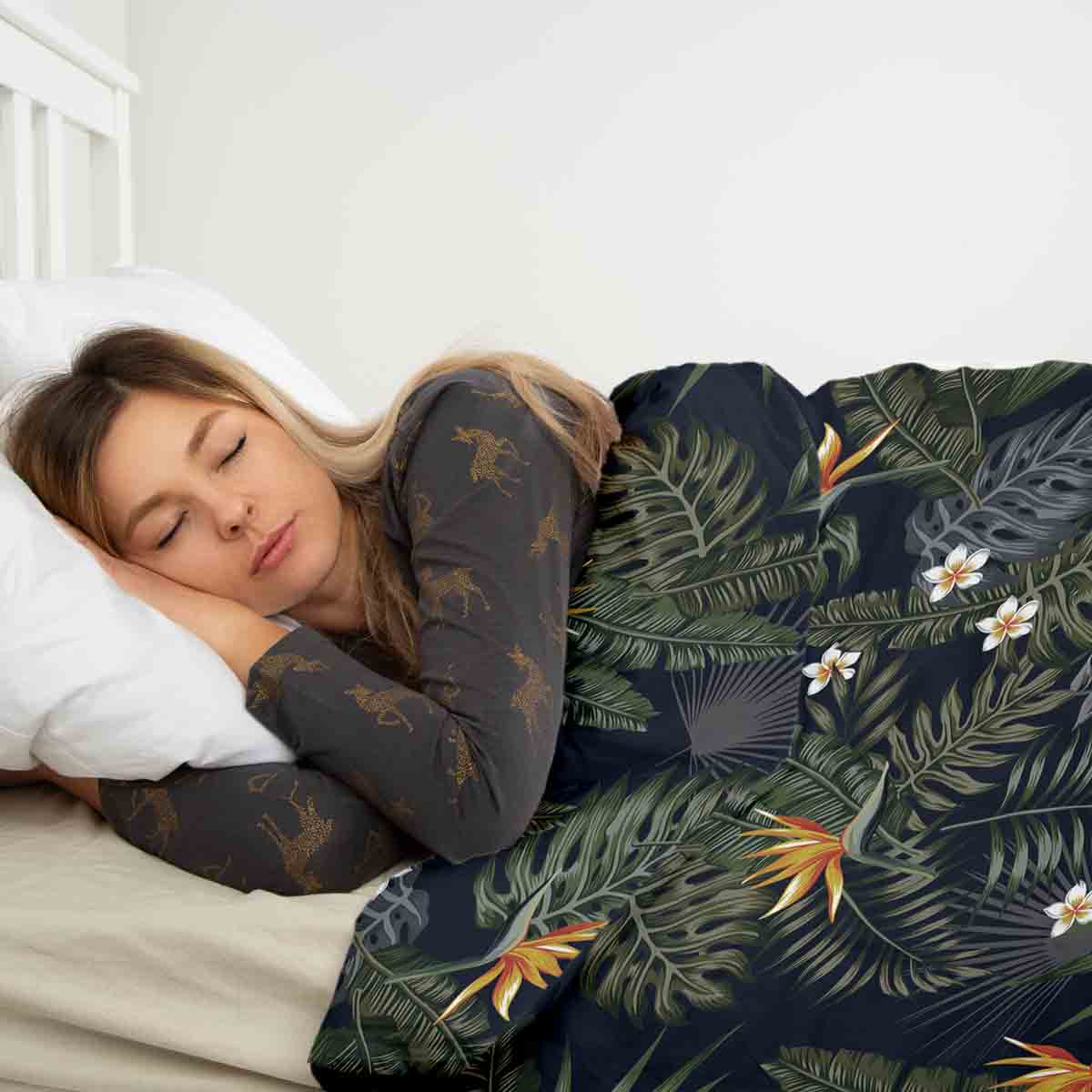 Set di biancheria da letto con coperta terapeutica Foresta pluviale