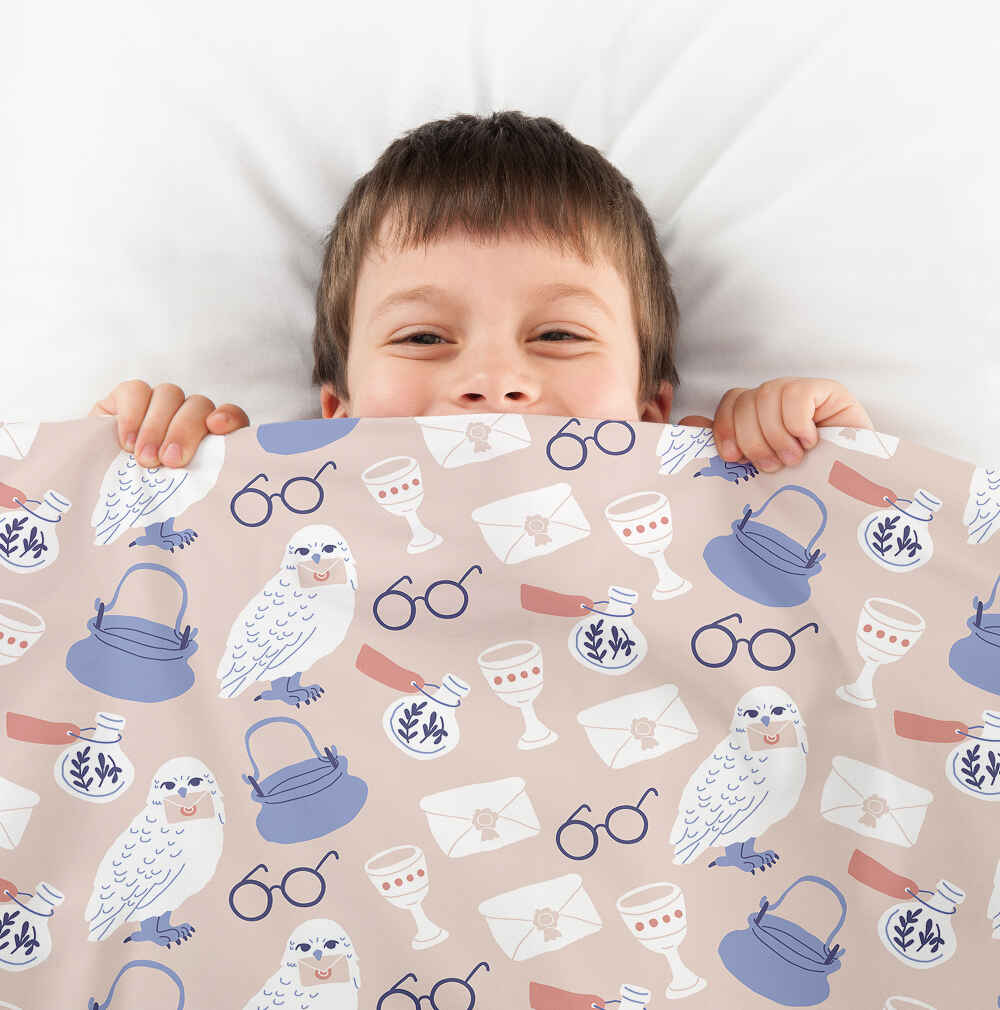 Set di biancheria da letto con coperta terapeutica con il gufo di Harry
