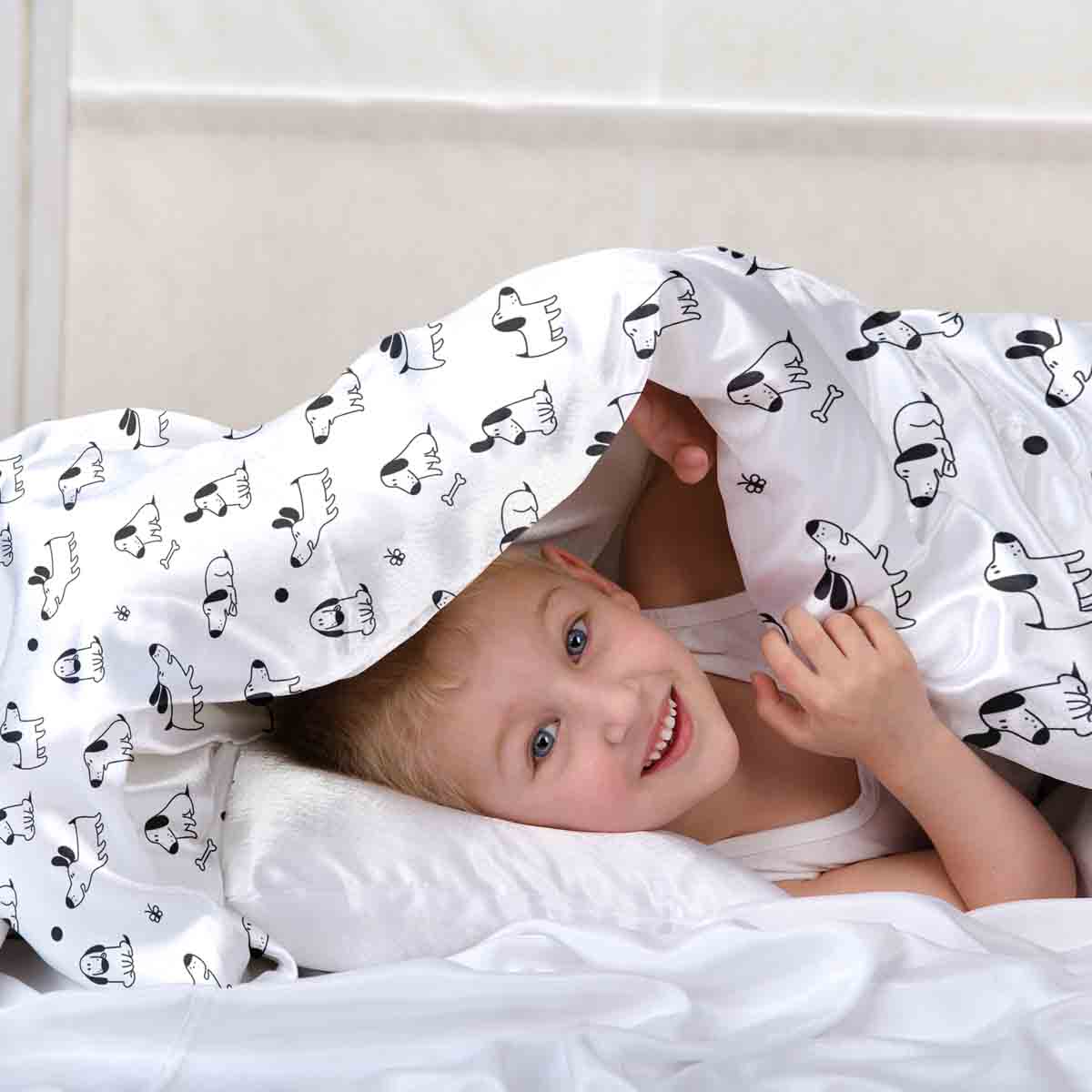 Coperta terapeutica originale - Rivestimento in cotone bianco con cani