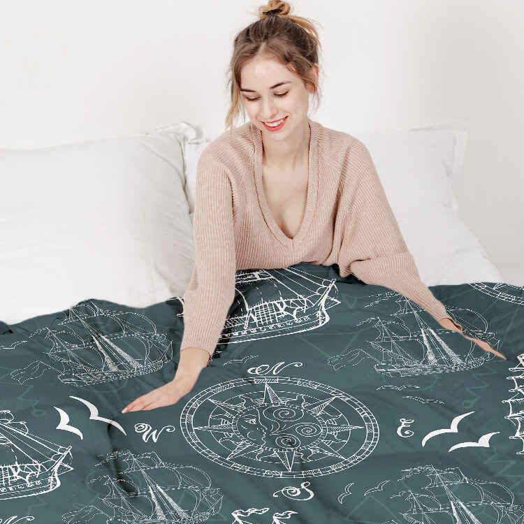 Coperta terapeutica originale - Rivestimento in cotone con navi