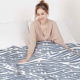 Set di biancheria da letto con coperta terapeutica motivo ondulato blu