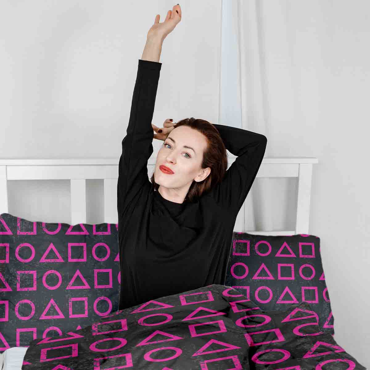 Coperta terapeutica originale - Rivestimento in cotone rosa forme Dalgona