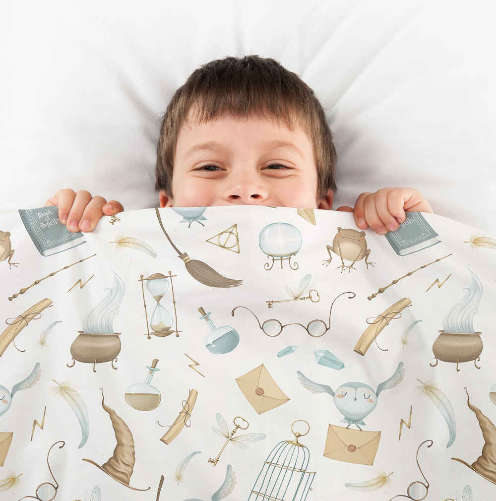 Set di biancheria da letto con coperta terapeutica bianca cose magiche