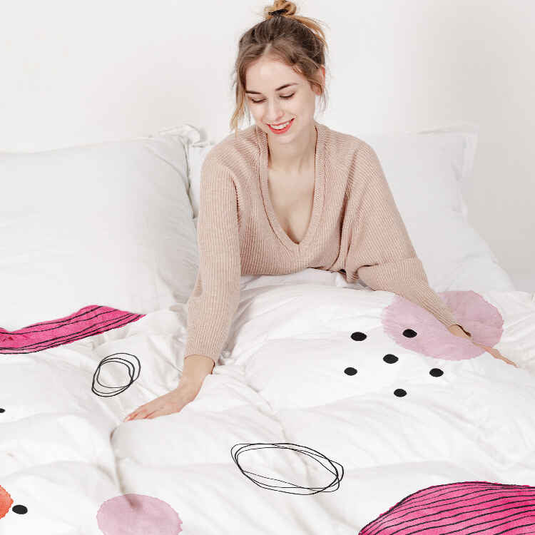 Set di biancheria da letto con coperte terapeutiche cerchi astratti