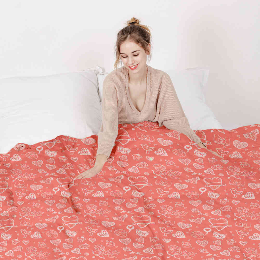 Copertura in cotone per coperta termica Amore e freccia dell'amore