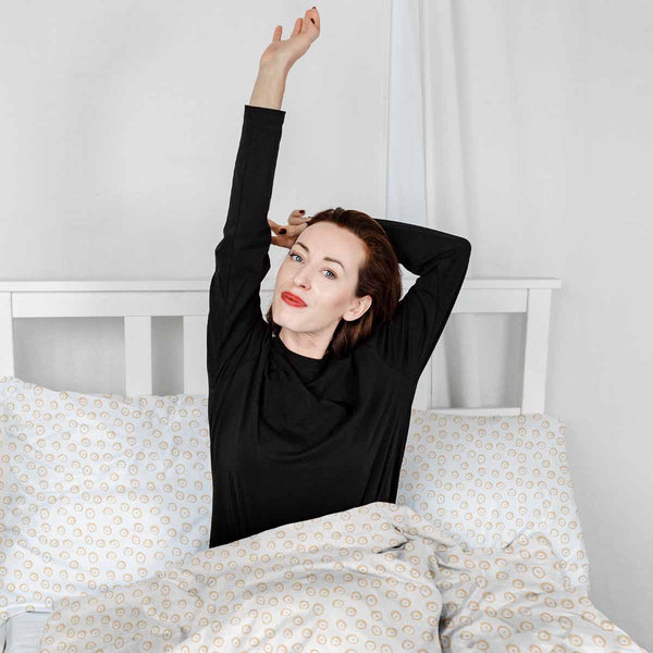 Set di biancheria da letto con coperte terapeutiche con cerchi arancioni