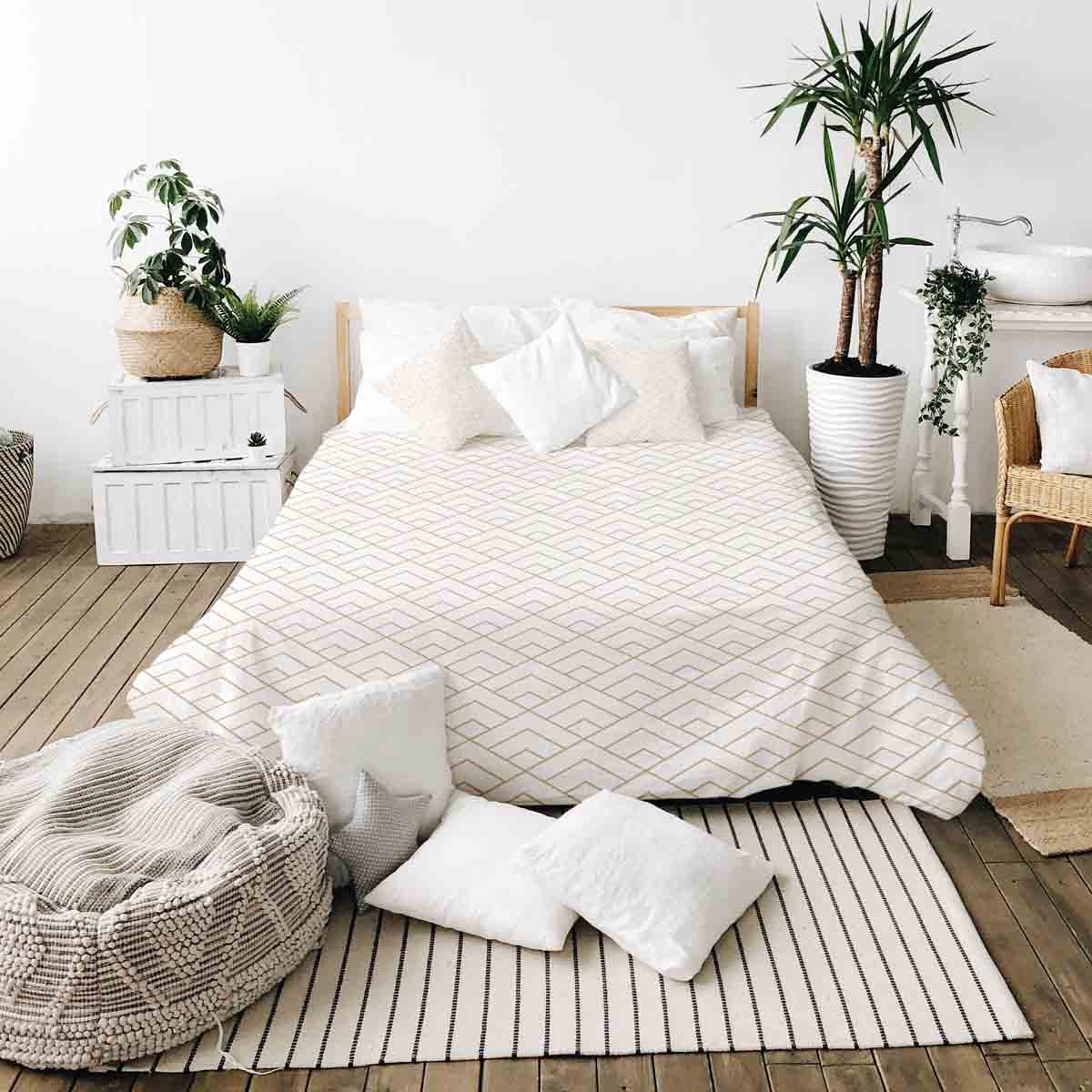 Coperta terapeutica originale - Rivestimento in cotone con motivo a strisce dorate