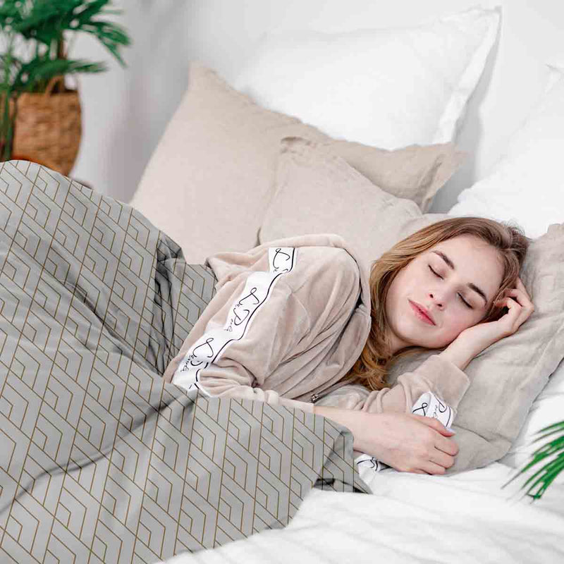 Coperta terapeutica originale - Rivestimento in cotone con motivo a strisce dorate