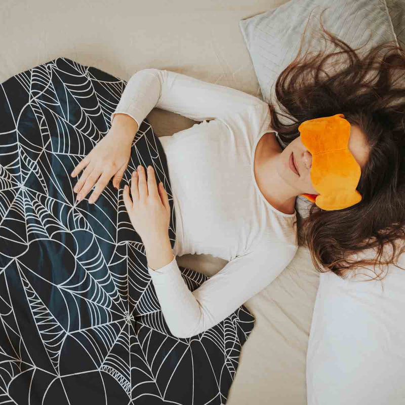 Coperta terapeutica originale - Rivestimento in cotone nero con ragnatela