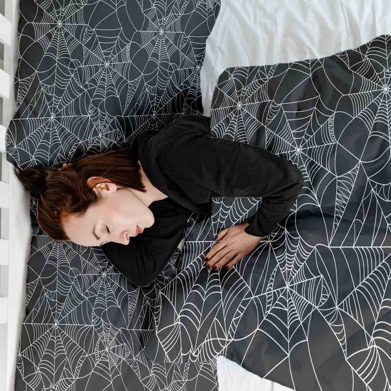Coperta terapeutica originale - Rivestimento in cotone nero con ragnatela